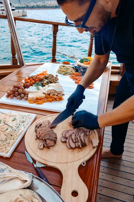 Guests aboard AXION ESTI during a private cruise from Athens